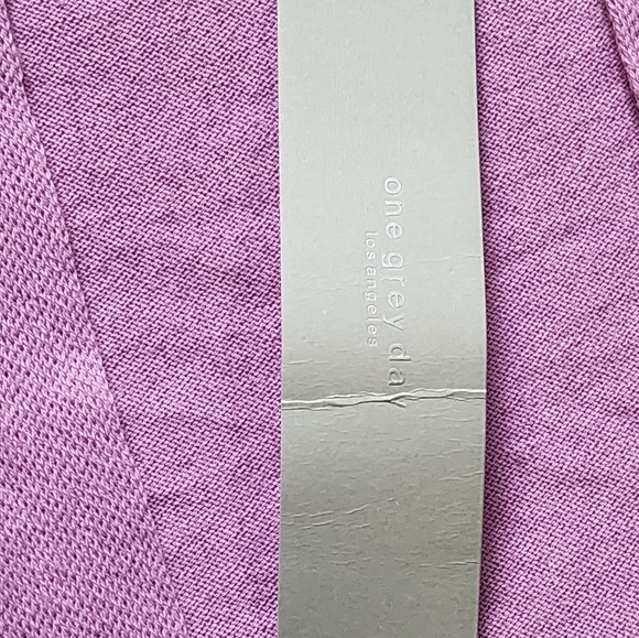 Revolve One Grey Day Lavender Cotton Cashmere Longline Open Front Cardigan Large - Picture 9 of 9